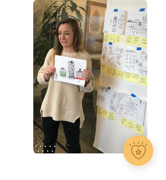 girl showing work at Innovation Academy